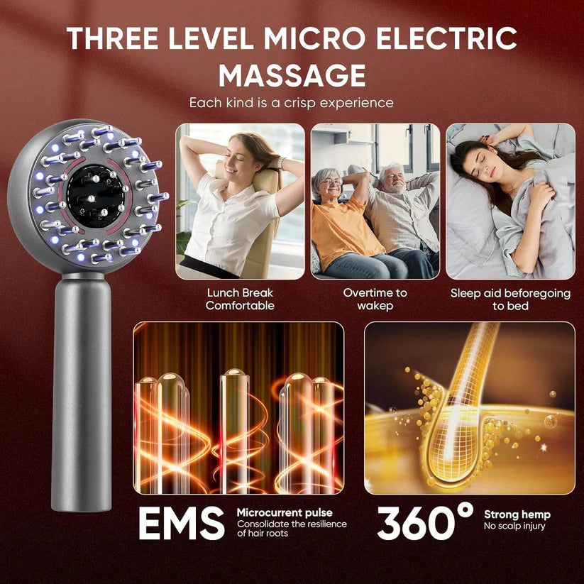 Scalp Massager Brush, 4-in-1 Electric Head Massager for Hair Growth, Cordless & Portable Hair Oil Applicator, Hair Oiling Dispenser for Treatment Growth...