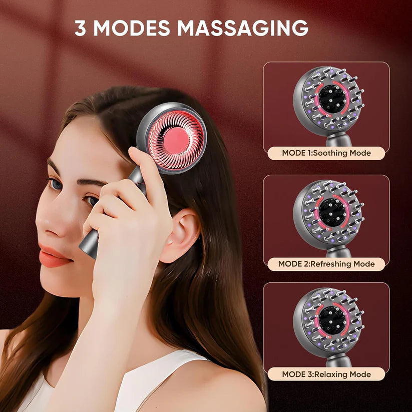 Scalp Massager Brush, 4-in-1 Electric Head Massager for Hair Growth, Cordless & Portable Hair Oil Applicator, Hair Oiling Dispenser for Treatment Growth...