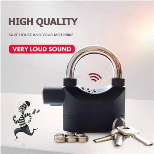 Alarm Security Padlock – Heavy-Duty Anti-Theft Door Lock (Black)