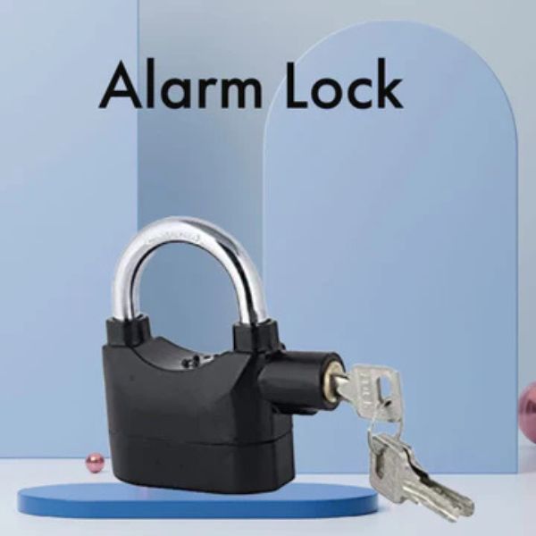 Alarm Security Padlock – Heavy-Duty Anti-Theft Door Lock (Black)