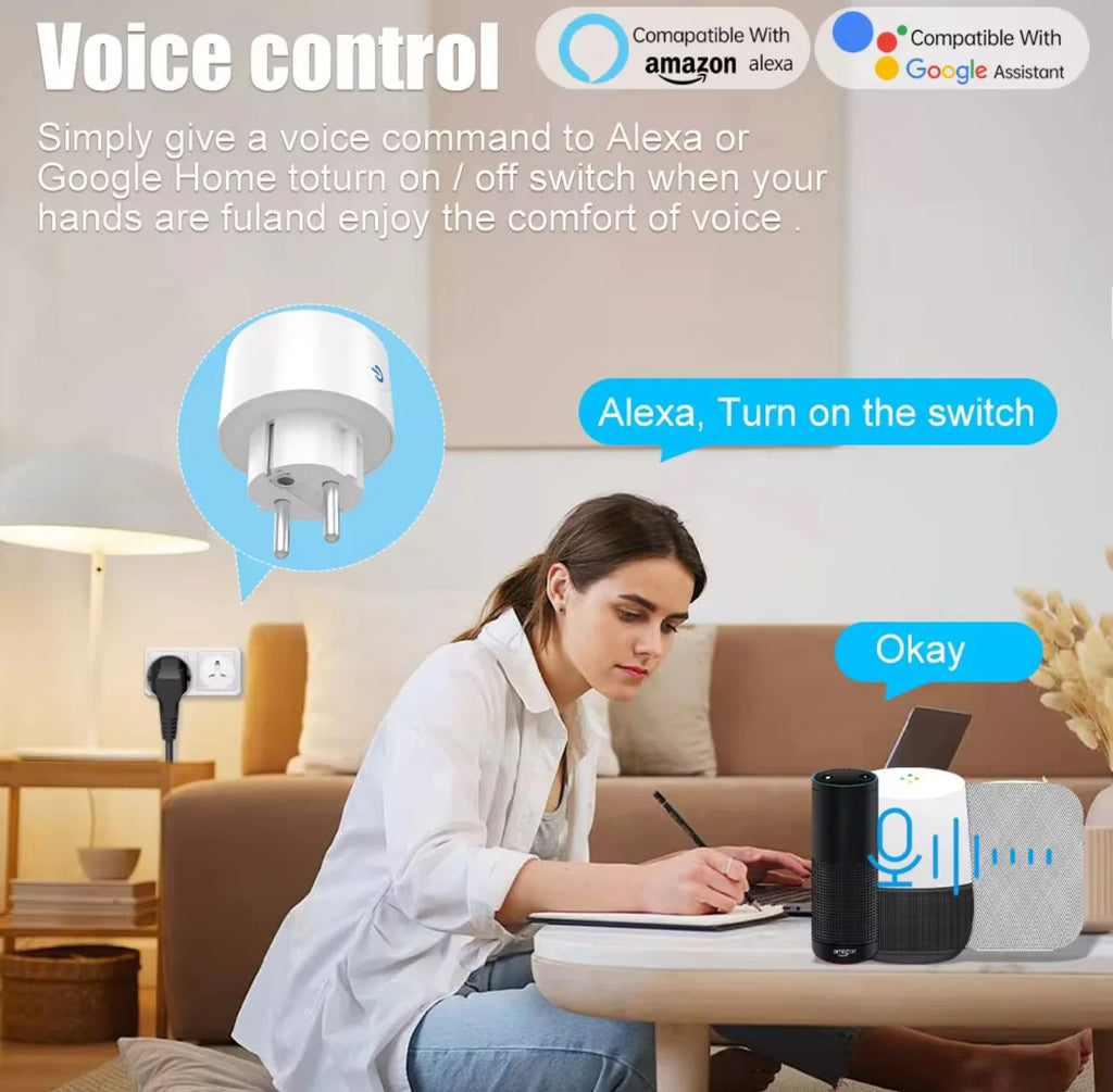 Smart WiFi Power Socket Plug 16A – Remote Control, Energy Monitoring