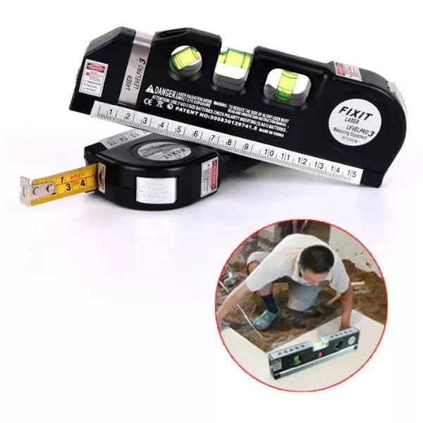 Professional 5-in-1 Laser Level with Measuring Tape, Ruler & Triple Spirit Level – Free Home Delivery