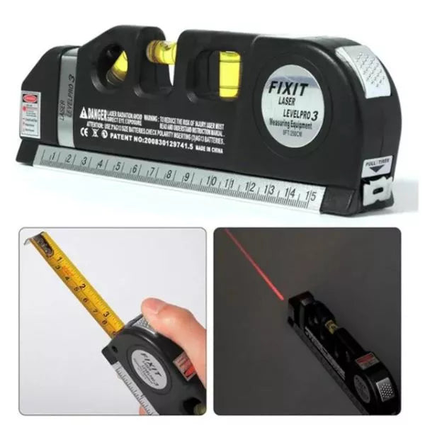 Professional 5-in-1 Laser Level with Measuring Tape, Ruler & Triple Spirit Level – Free Home Delivery